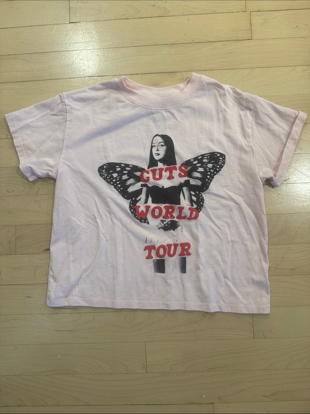 Olivia Rodrigo Guts World Tour Kids Pink Graphic Short-Sleeve Tee